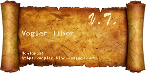 Vogler Tibor névjegykártya